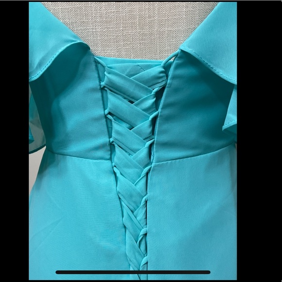 Chong Xiao Bohemian Bridesmaid Dress - size 12 - spa blue colored - Picture 7 of 8